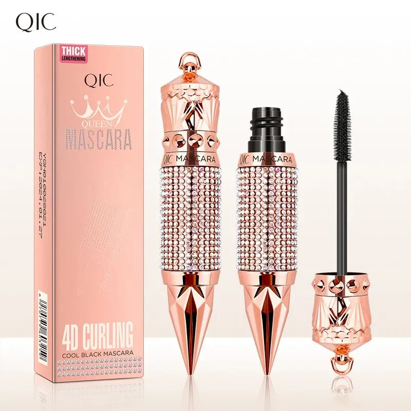 Mascara wasserdicht wisch fest längliche Wimpern Make-up-Tool, natürliche dicke Locken, Strass dekorative Schale