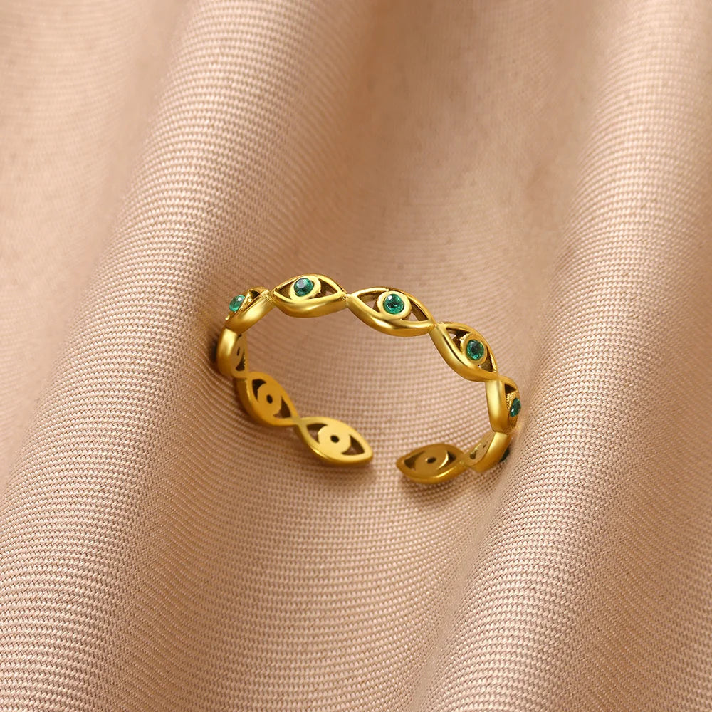 Bunte Zirkon Ringe Für Frauen Gold Farbe Edelstahl Farbige Zirkonia Ring Luxus Mode Hochzeit Schmuck Geschenk