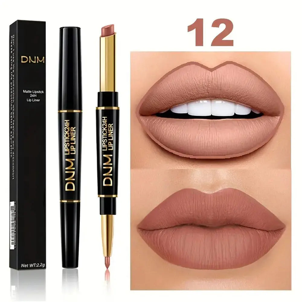 Doppelseitiger Lippenstift & Lipliner – hochpigmentiert, wasserfest, langanhaltend