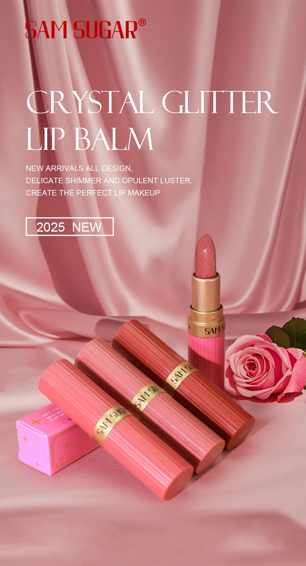 Rosa Glitzer Lippenstift – Wasserfest & Matt Finish