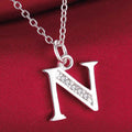 26 Buchstaben 925 Sterling Silber Halskette Anhänger Zirkon für Frauen exquisite Student Freundin Schmuck Zubehör Hochzeitsgeschenk