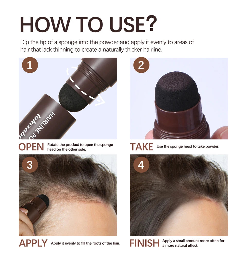 Haaraufbau-Reparatur-Stift, Fasern, Haar, sofort dickeres, volller aussehendes Haar, 6 Farbtöne für Männer und Frauen