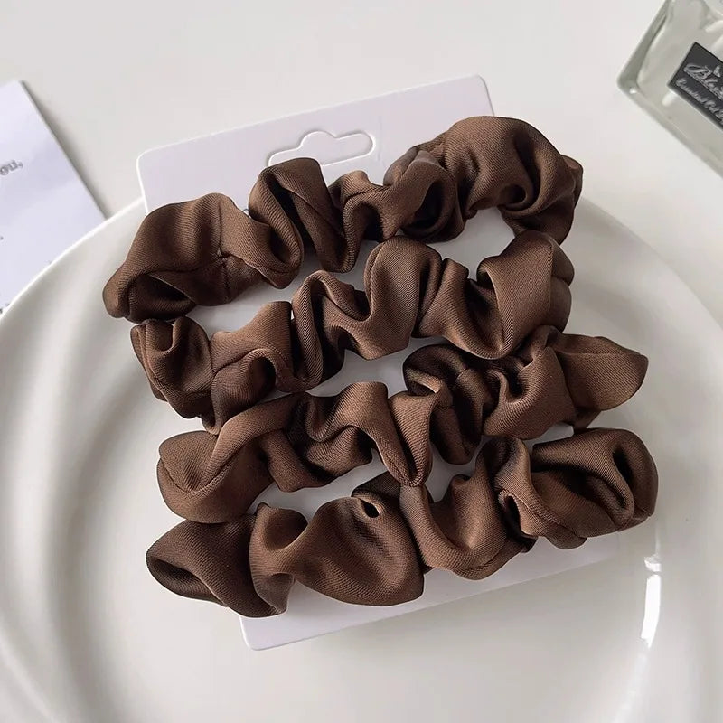Satin Scrunchies für Frauen | Set Elastische Haarbänder