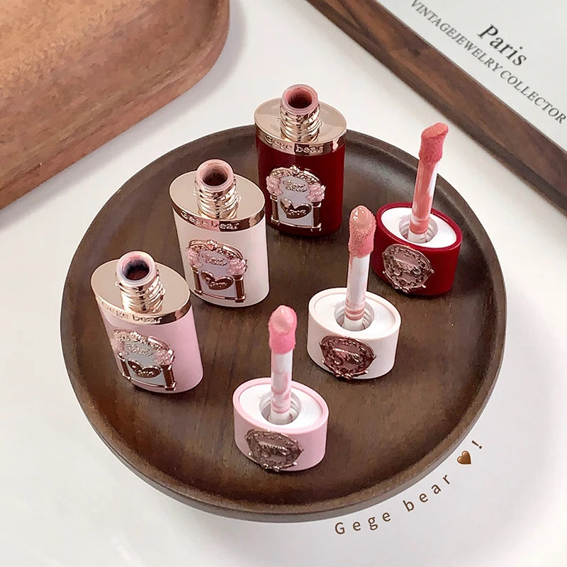 Gege Bear Strawberry Cupid Pink Pop Set – Samt-Matte Lippencreme, Puder & Flüssiges Rouge