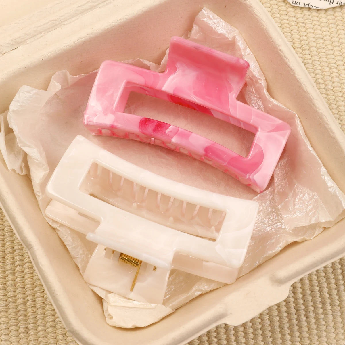 Große Marmor-Haarklammern 2er-Set – Starker Halt für dickes Haar