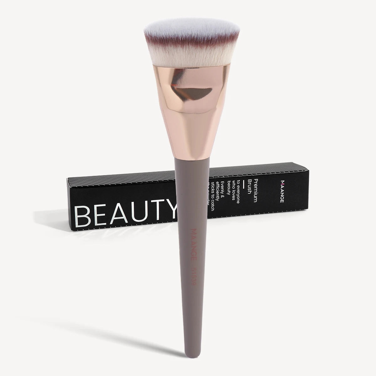 MAANGE Flachkopf-Grundierungspinsel mit Box – Für Puder, Rouge & Concealer