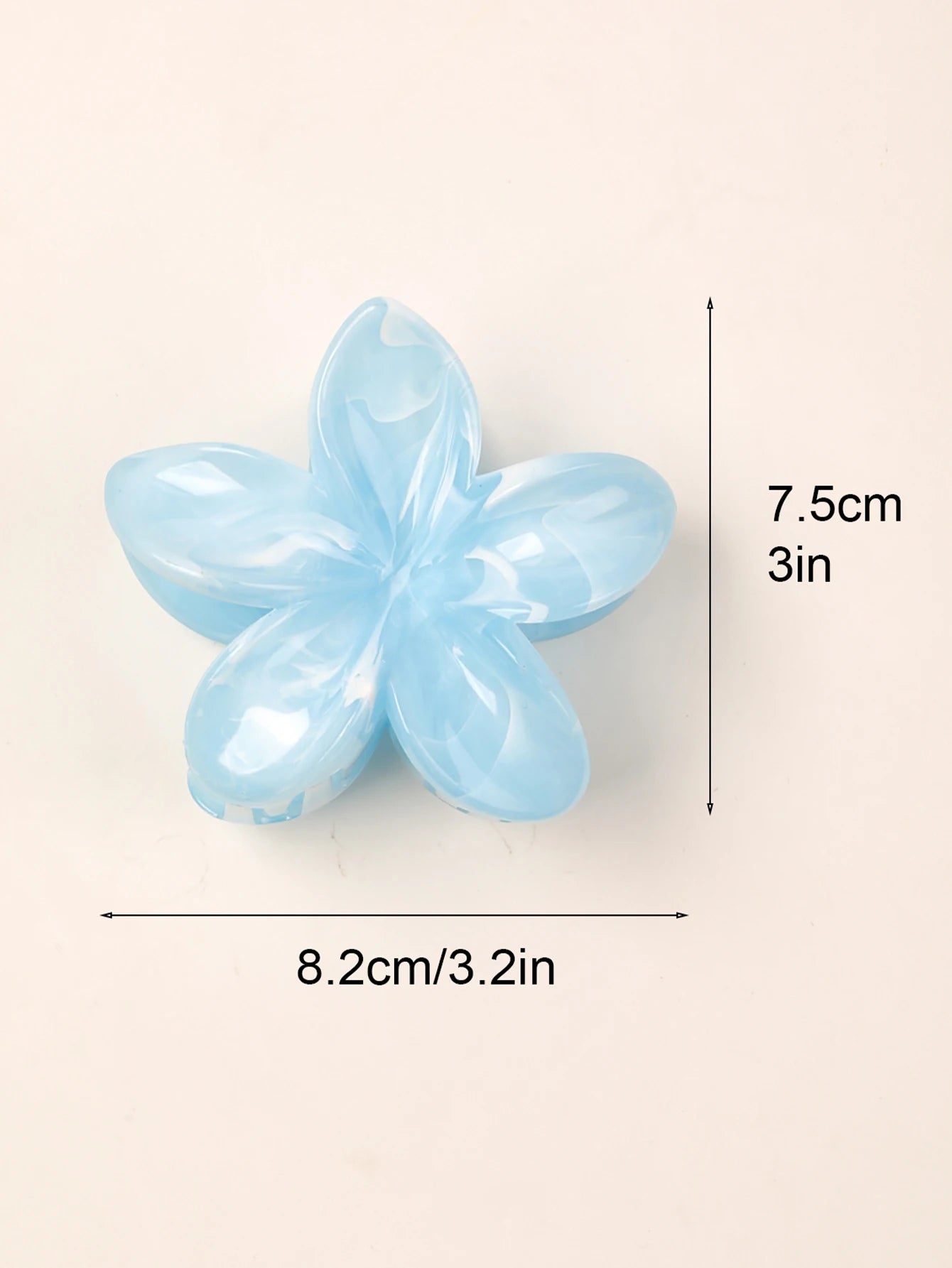 Hawaiianische Blumenkrallenklammern für Frauen, Blumen-Haarklammern mit Marmorader für dünnes Haar, süßer Strand-Haarschmuck