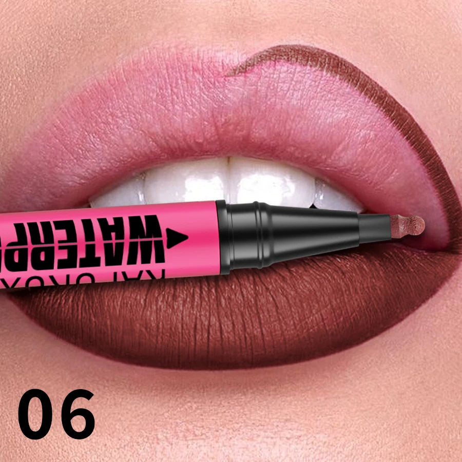 1PC Flüssigkeit Matte12-Farbe Lipliner Bleistift Wasserdicht Plumping Fleck Lippenstift Natürliche Lip Liner Umriss Lippen Kontur Make-Up