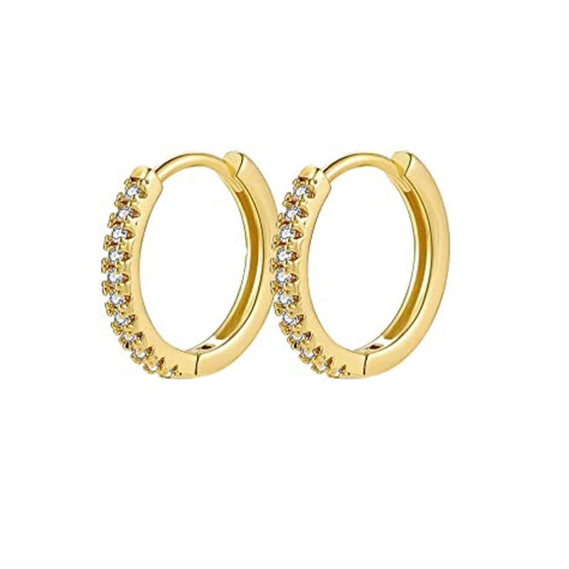 Mode CZ Zirkon Runde Huggie Creolen für Frauen Geometrische U Form Ohr Schnalle Hoops Vergoldet Edelstahl Schmuck