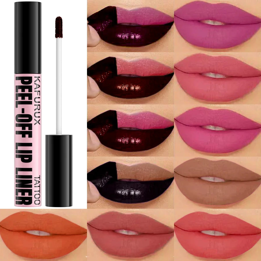 7 Farben Peel Off Lip Stain Reveal Langlebiger, wasserfester, rosafarbener Lippentönungs-Transferbeständiger Antihaft-Becher, natürlicher Make-up-Lipgloss