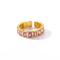 Bunte Zirkon Ringe Für Frauen Gold Farbe Edelstahl Farbige Zirkonia Ring Luxus Mode Hochzeit Schmuck Geschenk