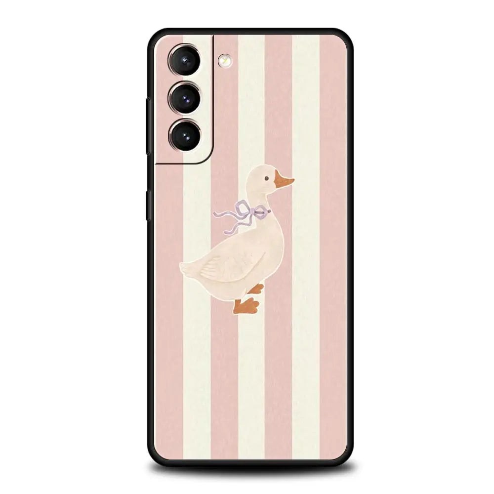 Handyhülle für Samsung Galaxy – Weiche TPU-Hülle mit Baum-, Enten-, Zitronen- & Blumenmuster