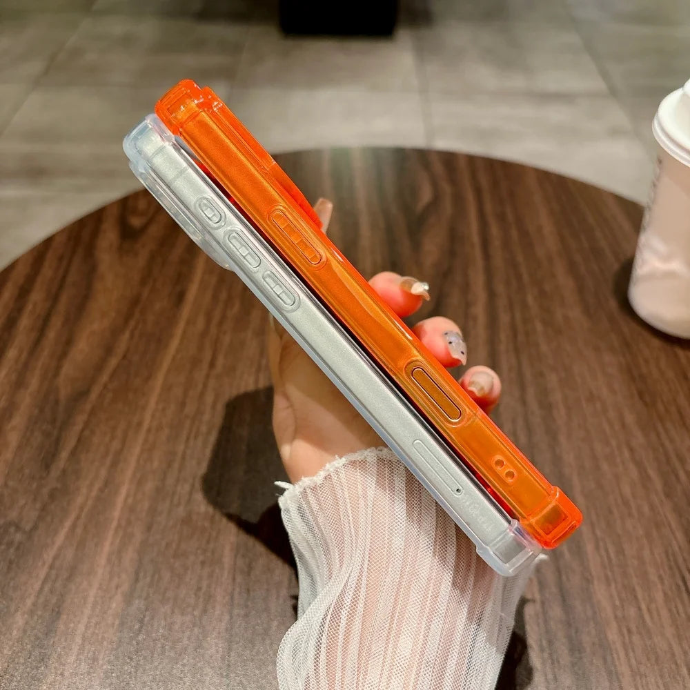 Stoßfeste, neonweiche, transparente TPU-Hülle für iPhone 17 Pro Max 16 15 14 13 12 11 XR XS X 7 8 Plus Kameraschutz-Silikonhülle