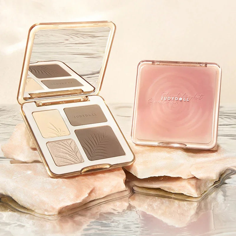 Judydoll Highlight Facial Contouring Palette Matte Brighten Dreidimensionaler Schatten Lasting Glow Shimmer Powder Cosmetics