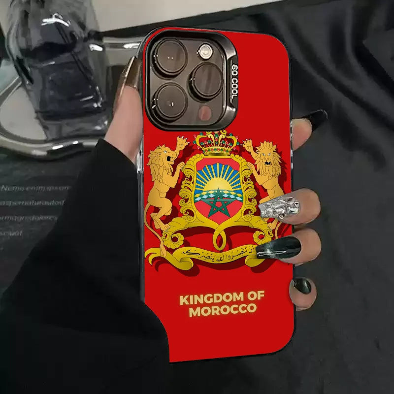 iPhone Hülle „Königreich Marokko“ – Silbernes Design, Stoßfest & Elegant