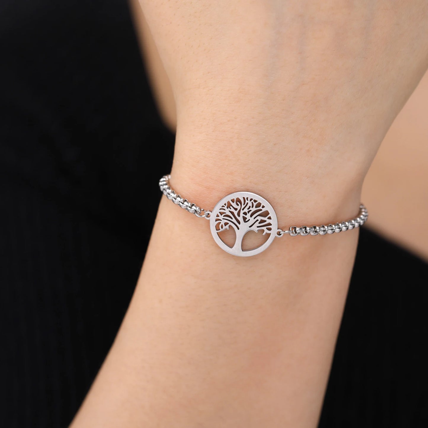Edelstahl-Armband mit Lebensbaum-Anhänger – Klassischer Schmuck für Damen und Herren