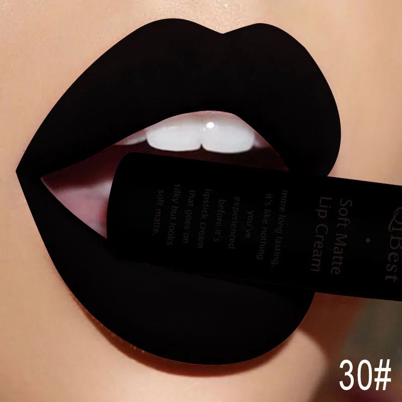 QIBEST Sexy Samt Matte Lip Gloss Flüssigen Lippenstift Lipgloss Schönheit Rot Nude Wasserdicht Langlebig Lip Stain Make-Up Für Frauen