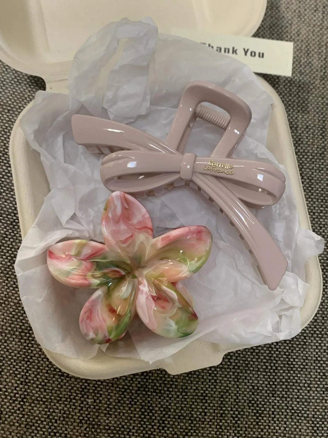 2-teiliges Vintage Haarclip-Set – Blau Polka Dots & Rote Schleife | Koreanische Haarspangen für Damen