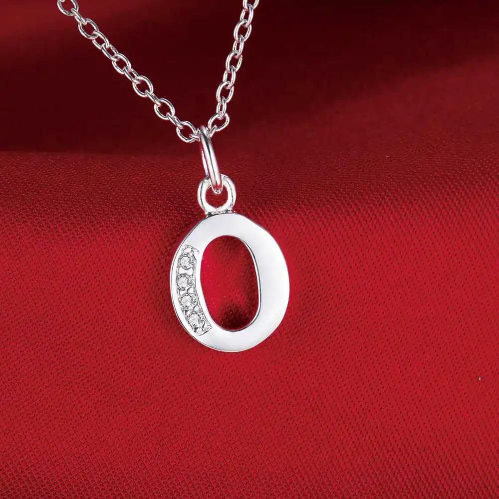 26 Buchstaben 925 Sterling Silber Halskette Anhänger Zirkon für Frauen exquisite Student Freundin Schmuck Zubehör Hochzeitsgeschenk