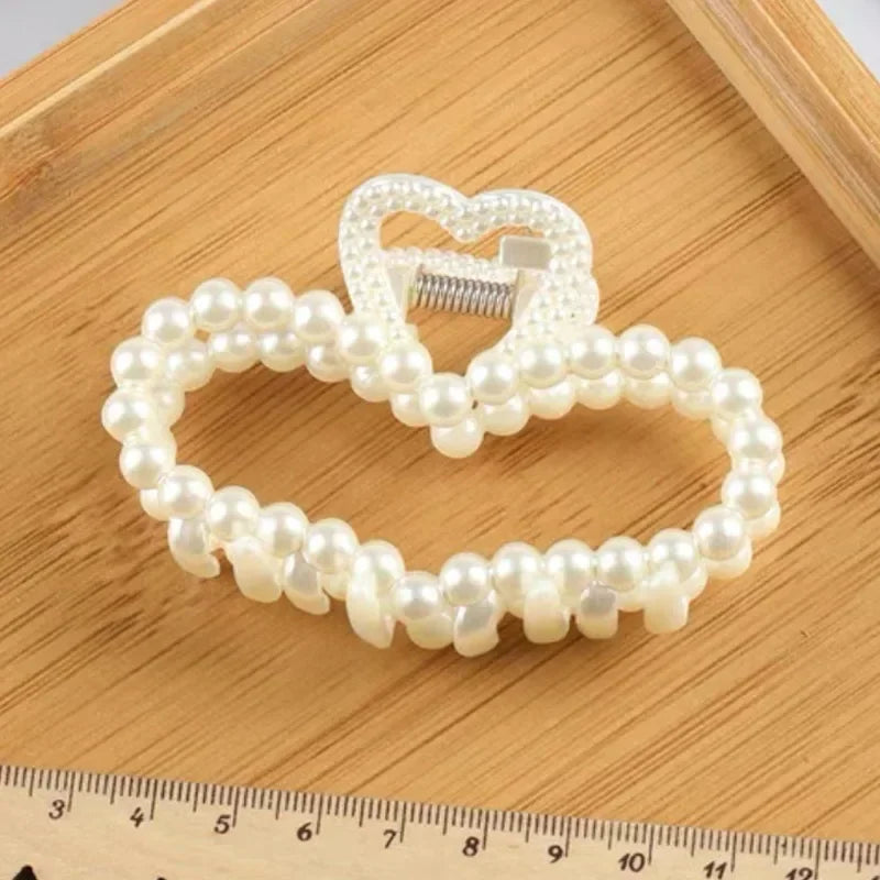 Koreanische Imitation Perle Haarnadeln Geometrische Haar Krallen Bad Große Fang Clip Shark Clip Zurück Kopf Haar Clip Frauen Haar Zubehör