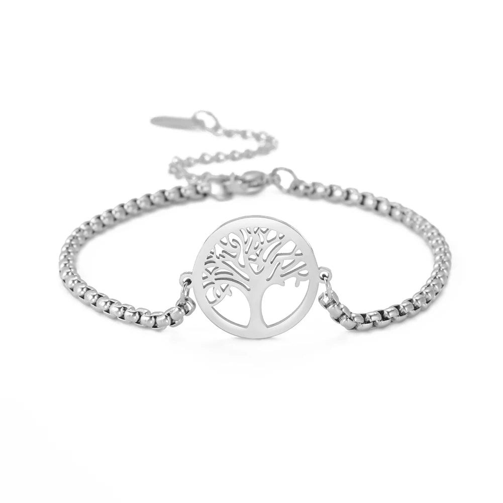 Edelstahl-Armband mit Lebensbaum-Anhänger – Klassischer Schmuck für Damen und Herren