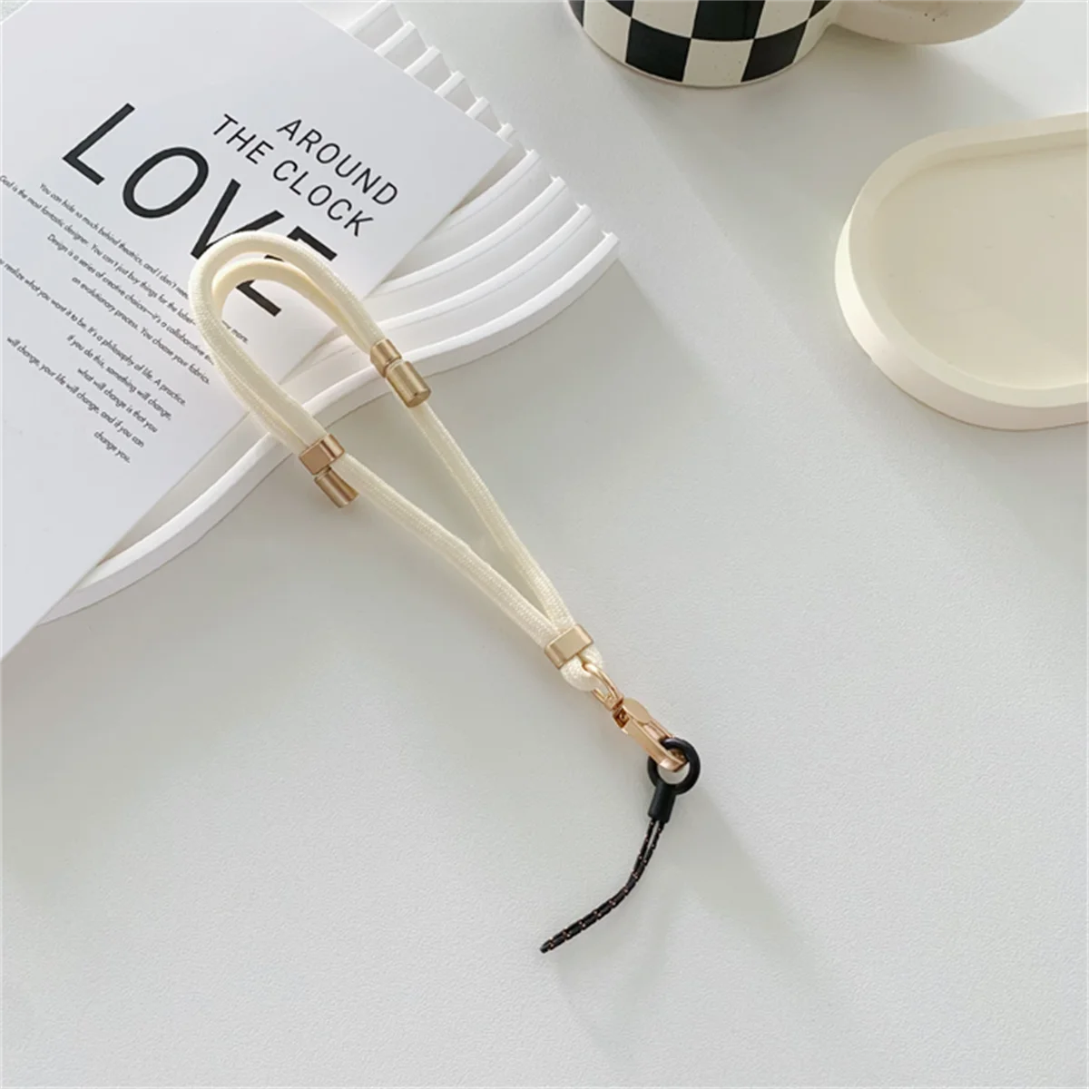 Luxus Metall Nylon Kurze Lanyard Telefon Strap Keycord Hängende Hosen Zubehör Stilvolle Anti-verlust Schlüsselbund Handgelenk Seil Starp