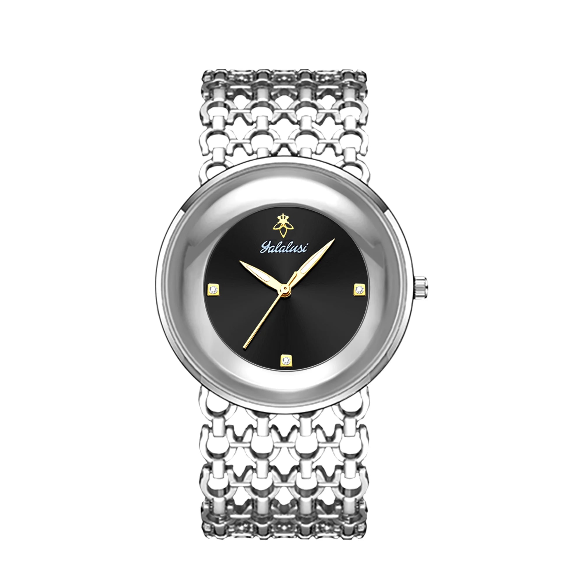 YaLaLuSi Damen-Quarzuhr Gold Luxus-Aktion Skelett-Armband-Design Box-Uhr Vergoldet