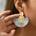 Mode Böhmischen Große Quaste Baumeln Weiße Fringe Weibliche Ohrringe Tropfen Ohrringe für Frauen Erklärung Hochzeit Schmuck