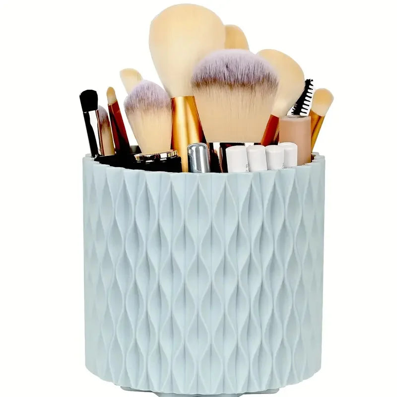 360 °   Rotierender 5-Slot-Make-up-Pinselhalter, Organizer, multifunktionale Schreibtischaufbewahrung, Kosmetikaufbewahrung für Waschtisch, Schreibtisch, Badezimmer