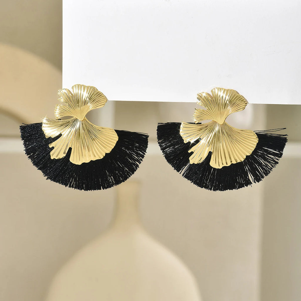 Mode Böhmen Lange Blätter Quaste Ohrringe für Frauen Ethnische Große Tropfen Ohrringe Aussage Ohrring Modeschmuck pendientes