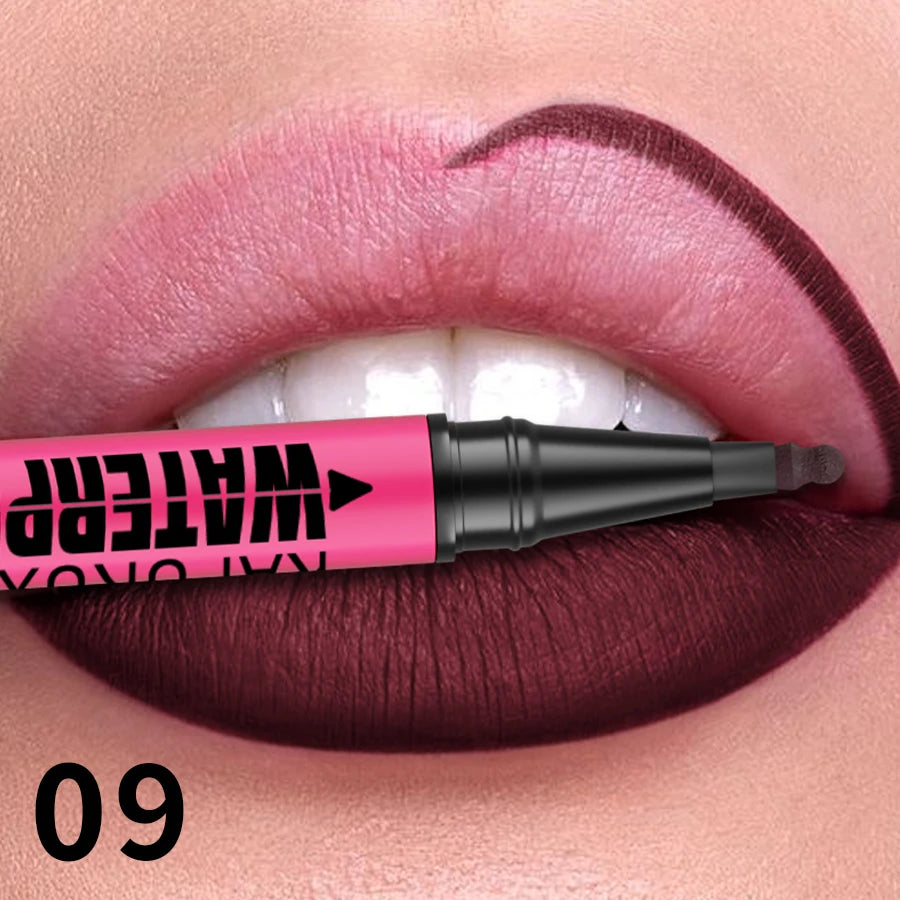1PC Flüssigkeit Matte12-Farbe Lipliner Bleistift Wasserdicht Plumping Fleck Lippenstift Natürliche Lip Liner Umriss Lippen Kontur Make-Up