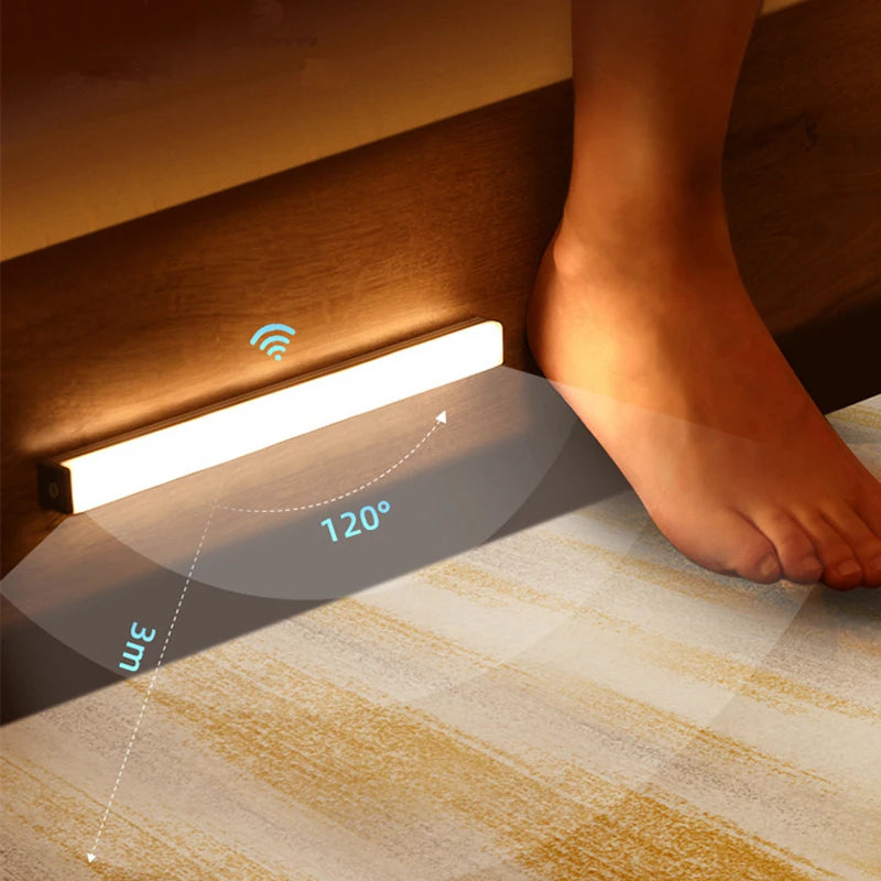 LED-Bewegungs sensor Licht drahtlose LED Nachtlicht Typ C wiederauf ladbare Lichts chrank Kleider schrank Lampe Treppe Hintergrund beleuchtung für die Küche