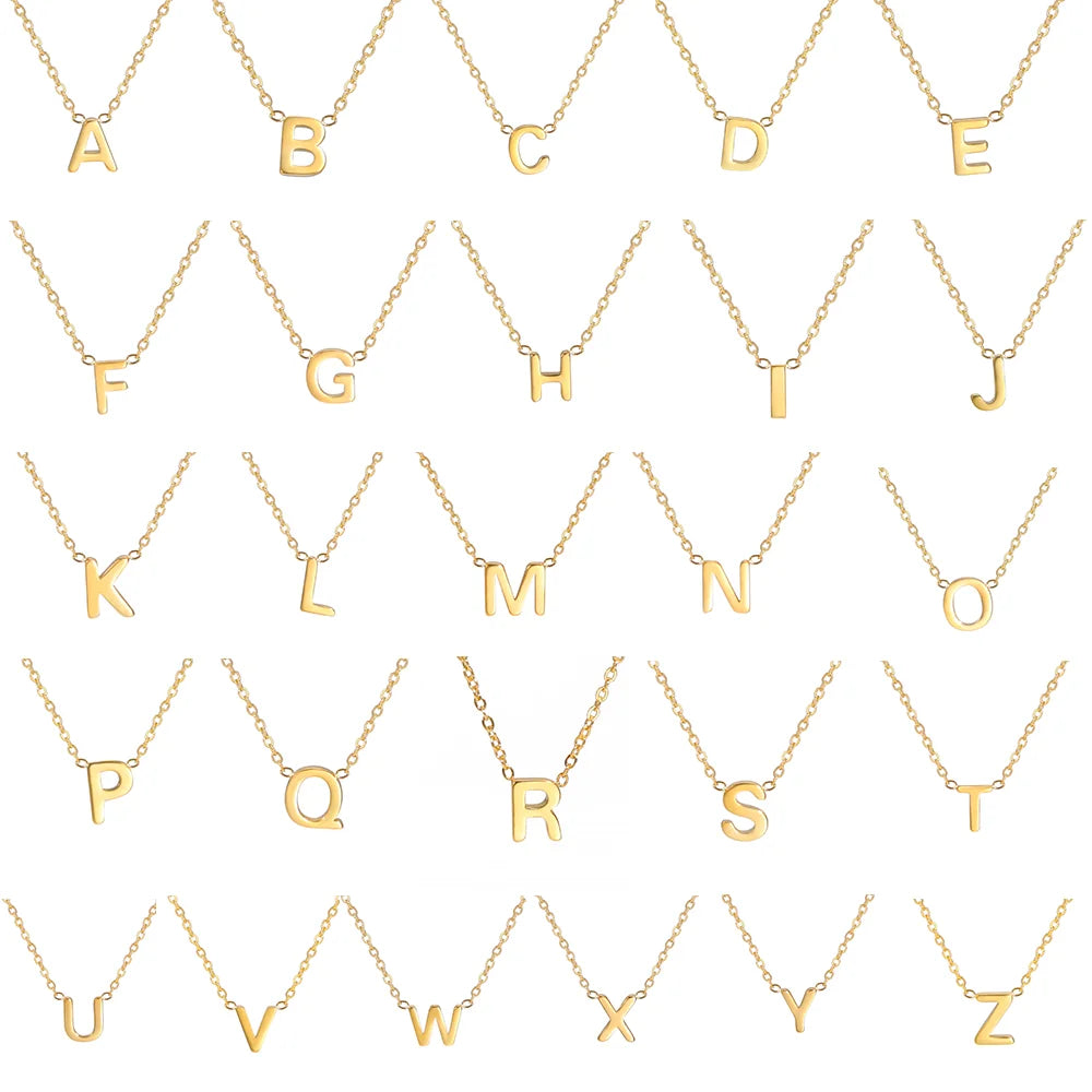 Cazador Minimalistische Initial A-Z Buchstaben Halskette für Frauen Alphabet Edelstahl Halsband Ketten Schmuck Geburtstagsgeschenk Großhandel