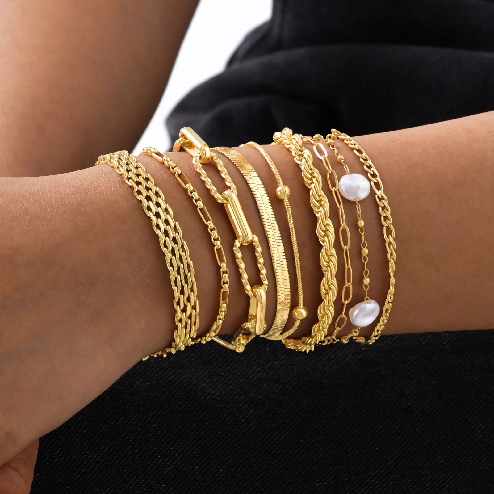 10 mm Stretch-Perlen-Armband für Damen, einfacher stapelbarer Schmuck