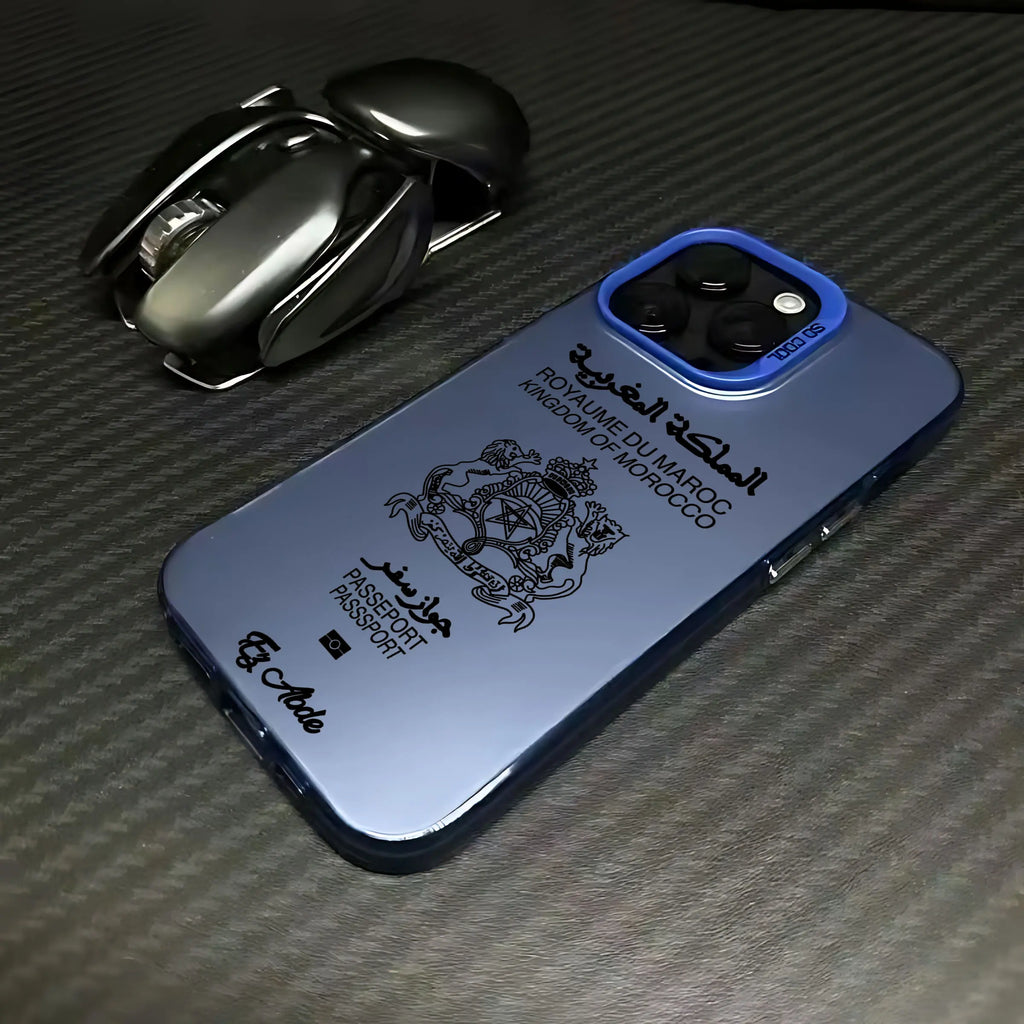 Marokko Reisepass-Handyhülle für iPhone 16 15 14 13 12 11 Pro Max X XR XSMAX 8 7 Plus Candy Matte stoßfeste Rückseite