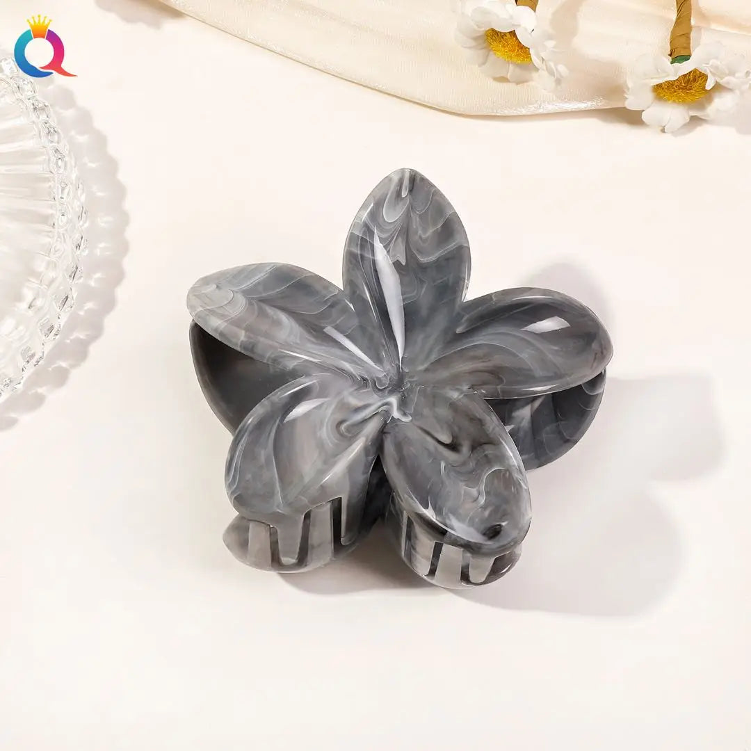 Hawaiianische Blumenkrallenklammern für Frauen, Blumen-Haarklammern mit Marmorader für dünnes Haar, süßer Strand-Haarschmuck