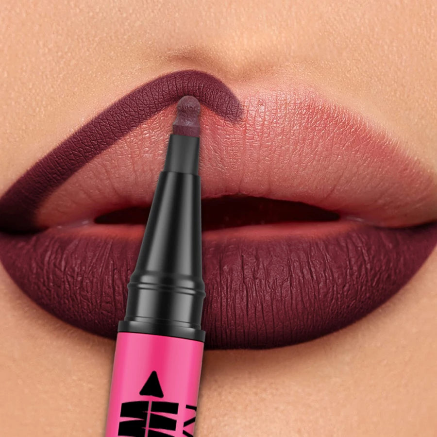 1PC Flüssigkeit Matte12-Farbe Lipliner Bleistift Wasserdicht Plumping Fleck Lippenstift Natürliche Lip Liner Umriss Lippen Kontur Make-Up
