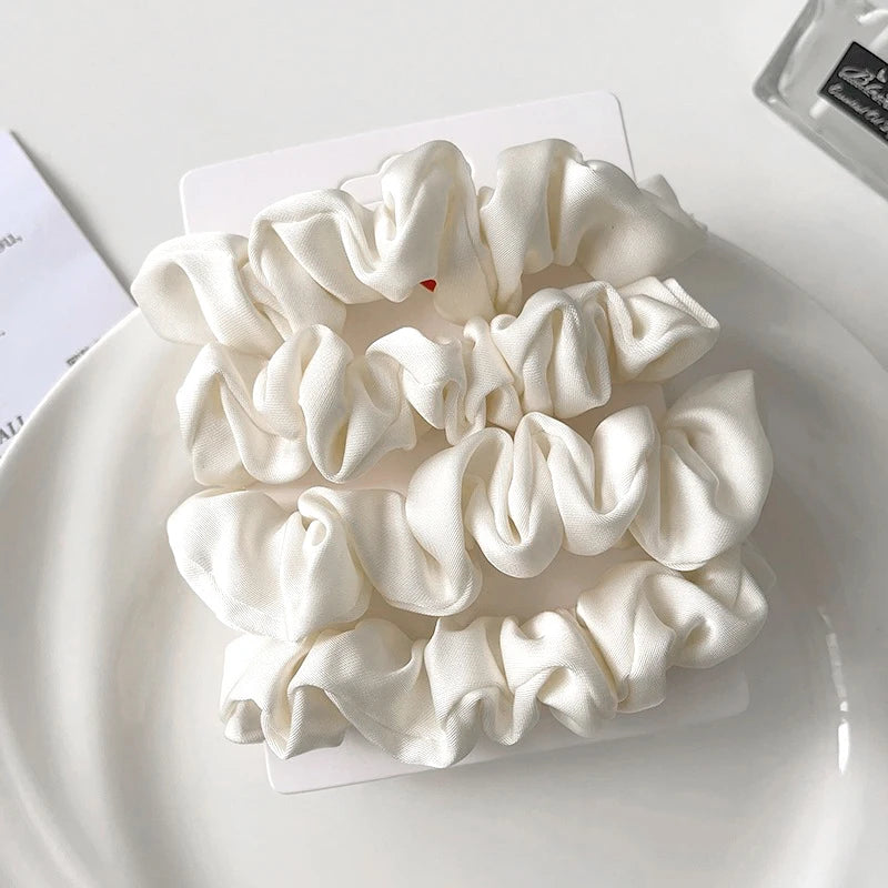 Satin Scrunchies für Frauen | Set Elastische Haarbänder