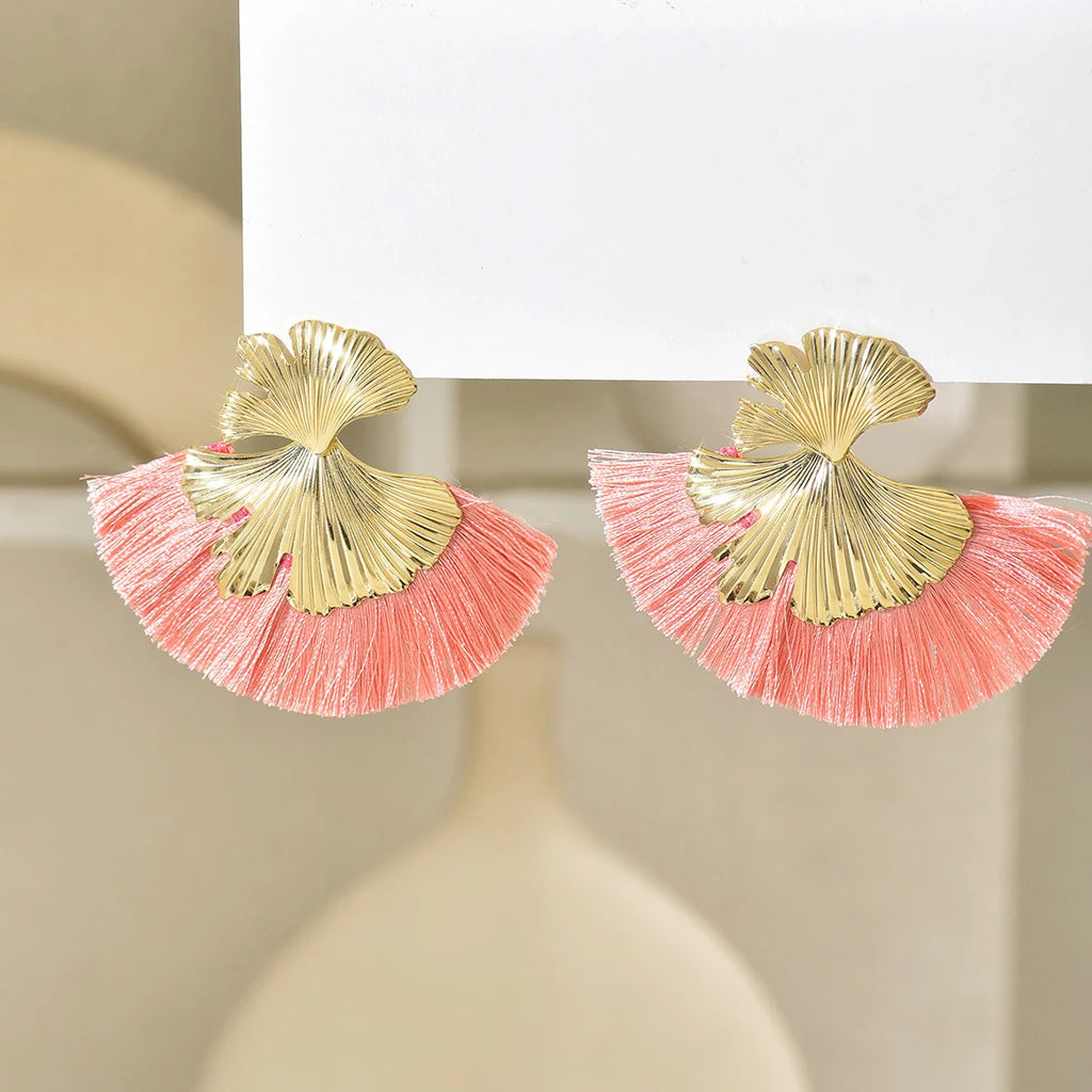 Mode Böhmen Lange Blätter Quaste Ohrringe für Frauen Ethnische Große Tropfen Ohrringe Aussage Ohrring Modeschmuck pendientes