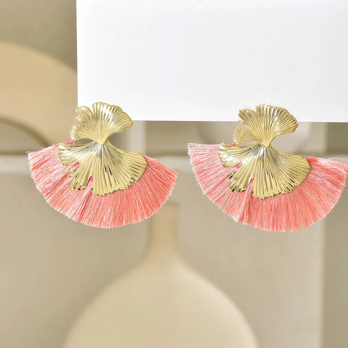 Mode Böhmen Lange Blätter Quaste Ohrringe für Frauen Ethnische Große Tropfen Ohrringe Aussage Ohrring Modeschmuck pendientes