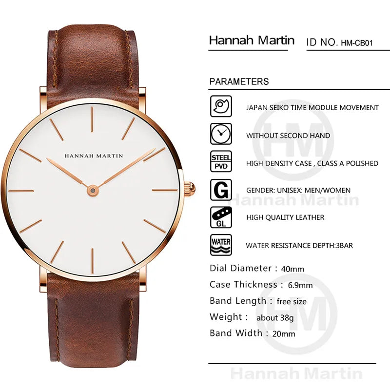 Hannah Martin Ultra Dünne Quarz Männer Uhr Edelstahl Mesh Uhren Männer Einfache Mode Business Japan Armbanduhr Uhr Männlich