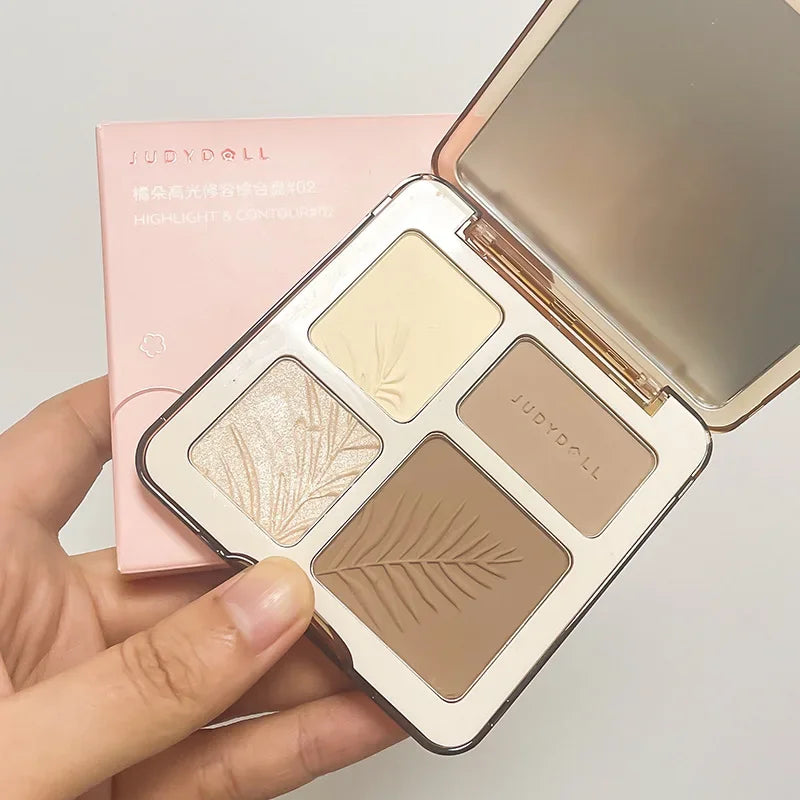 Judydoll Highlight Facial Contouring Palette Matte Brighten Dreidimensionaler Schatten Lasting Glow Shimmer Powder Cosmetics