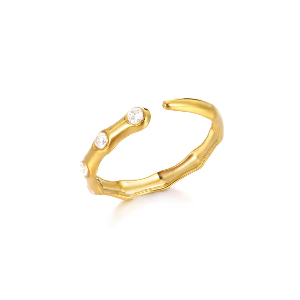 Bunte Zirkon Ringe Für Frauen Gold Farbe Edelstahl Farbige Zirkonia Ring Luxus Mode Hochzeit Schmuck Geschenk