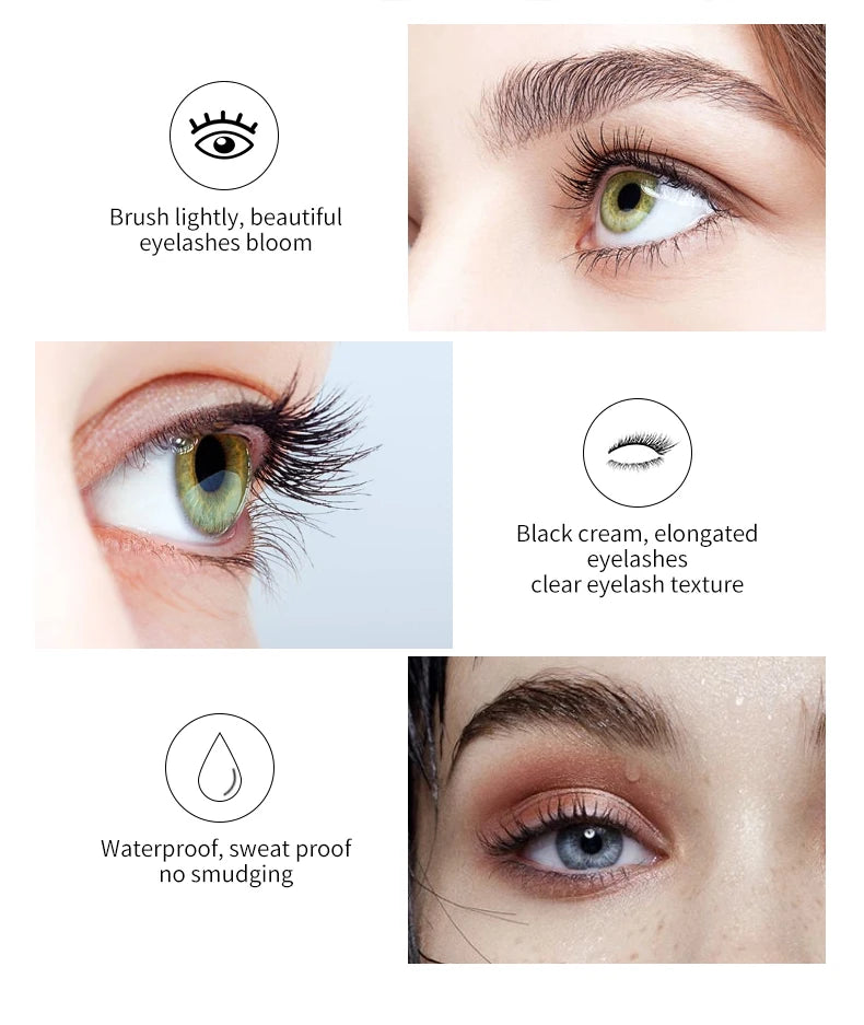 Mascara wasserdicht wisch fest längliche Wimpern Make-up-Tool, natürliche dicke Locken, Strass dekorative Schale