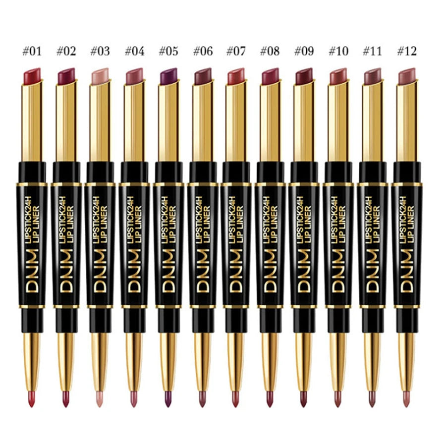 Doppelseitiger Lippenstift & Lipliner – hochpigmentiert, wasserfest, langanhaltend