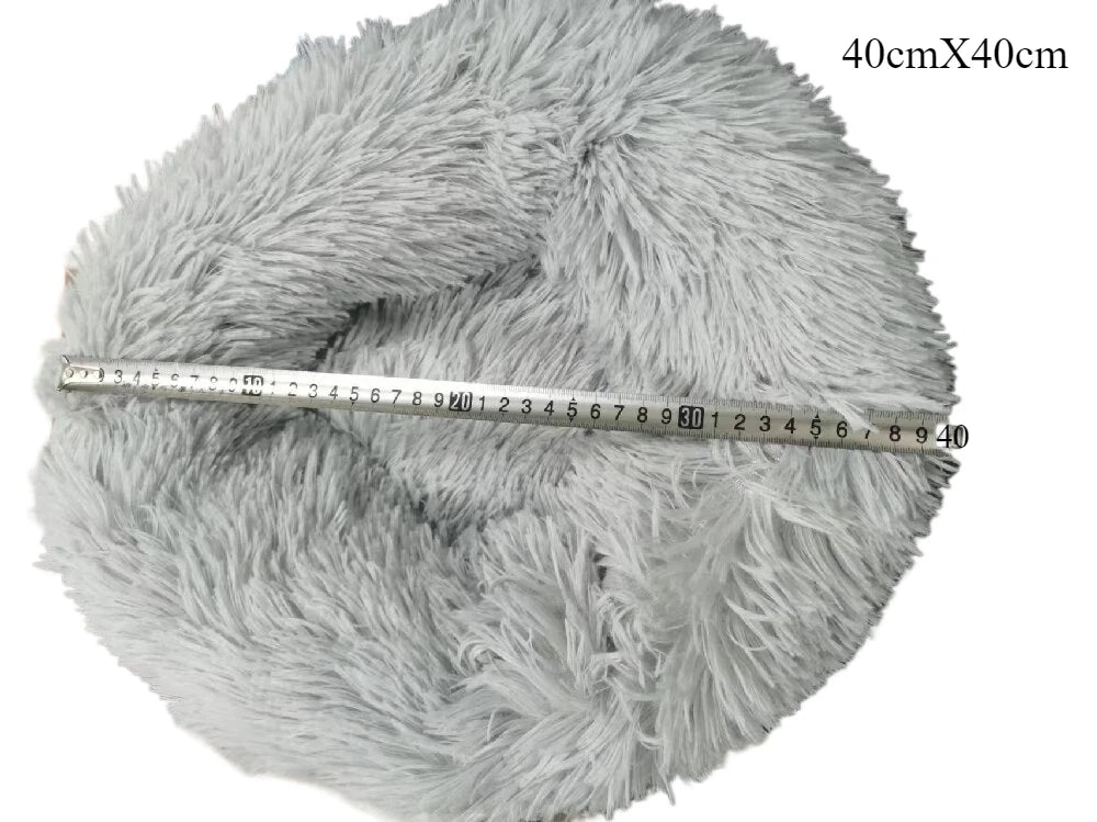 Plüsch-Haustiernest rund | Warmes Katzen- & Hundenes