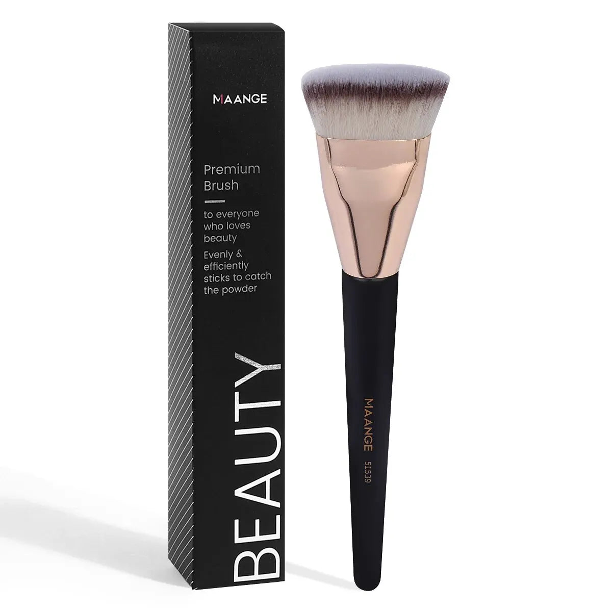 MAANGE Flachkopf-Grundierungspinsel mit Box – Für Puder, Rouge & Concealer