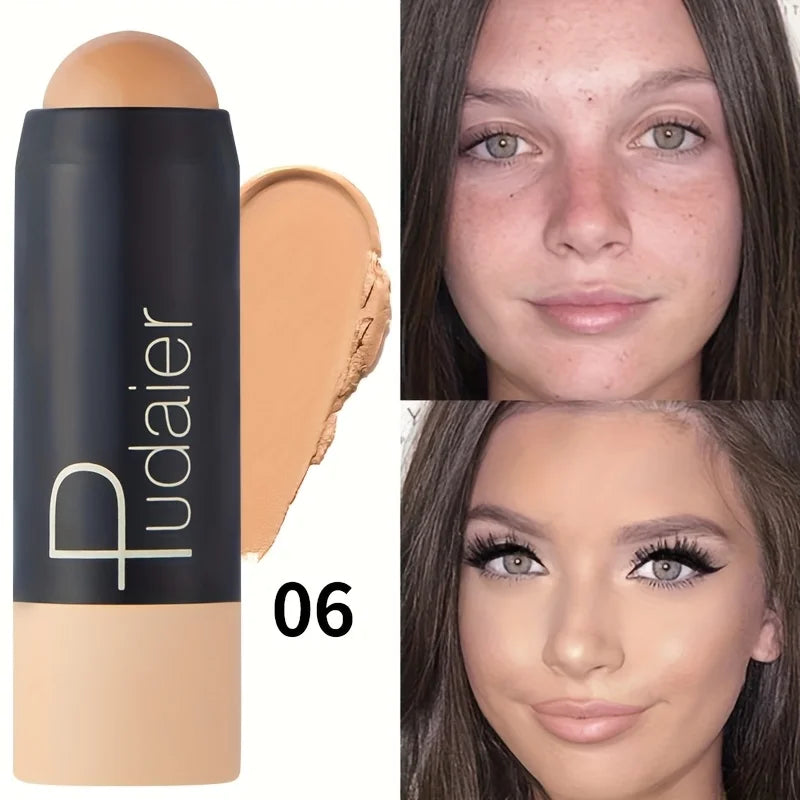 2-in-1-Grundierungs- und Concealer-Stick, wasserfest, langlebig, vollständige Abdeckung, Hautunreinheiten, glattes Make-up auf Basis