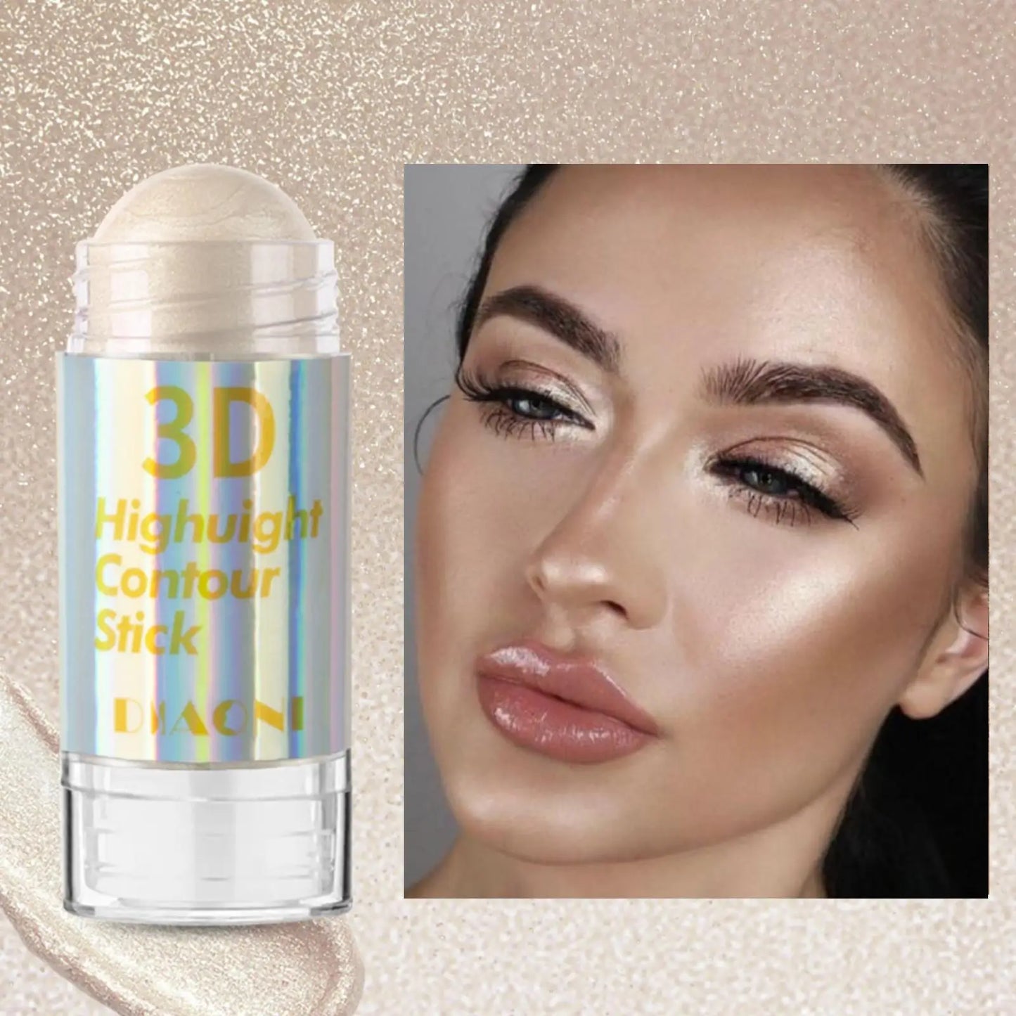 3D Highlighter & Contouring Stick – Schimmernder Creme-Highlighter für ein strahlendes Gesicht