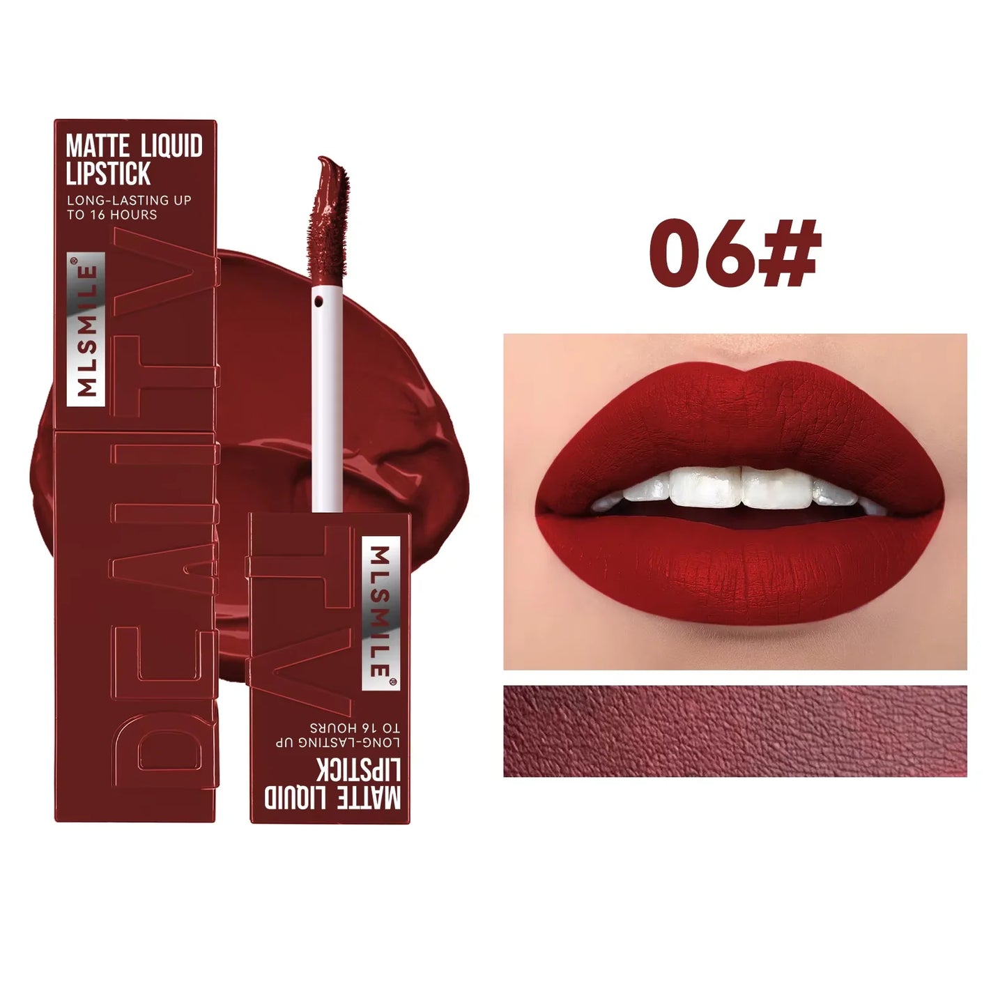 Matte Flüssig-Lippenstift 6 Farben – Langanhaltend, Wasserdicht, Sexy Nude/Rosa/Rot
